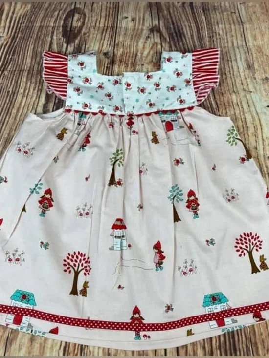 Daffodil Fields Designs Little Red Riding Hood Shabby Top - Picture 2 of 3